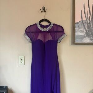 Madison James Royal Purple Style #15-132 Studded Prom Dress Size 6